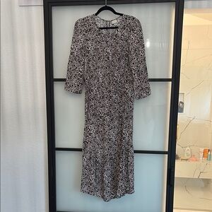 A New Day Black and White Sheath Dress 3/4 Sleeve